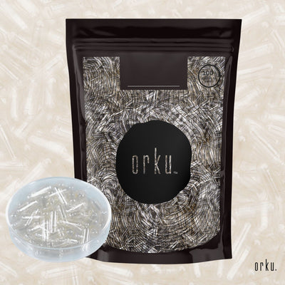 Orku 500x Empty Vegetable Capsules Size 00 - Unfilled Vegan Vege Clear Caps