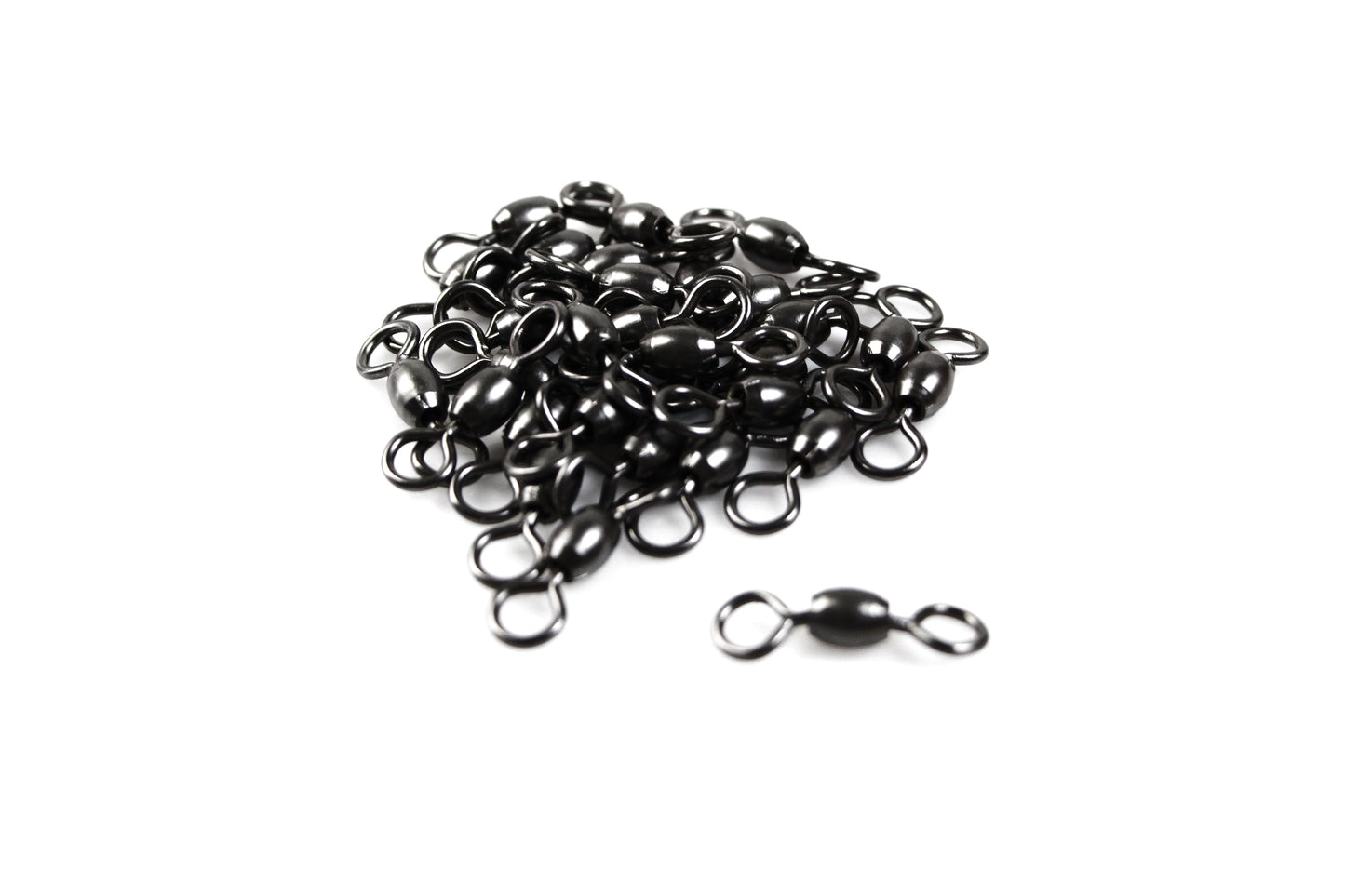 150Pcs X Black Brass Barrel Fishing Swivel Ball Bearing Tackle Swivels