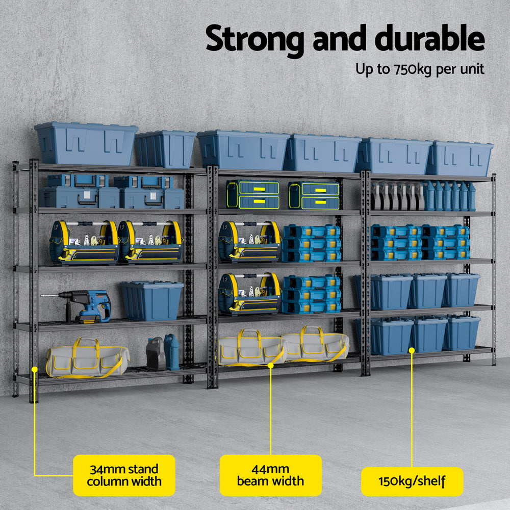 3 x 1.8M Giantz Garage Shelving Warehouse Rack
