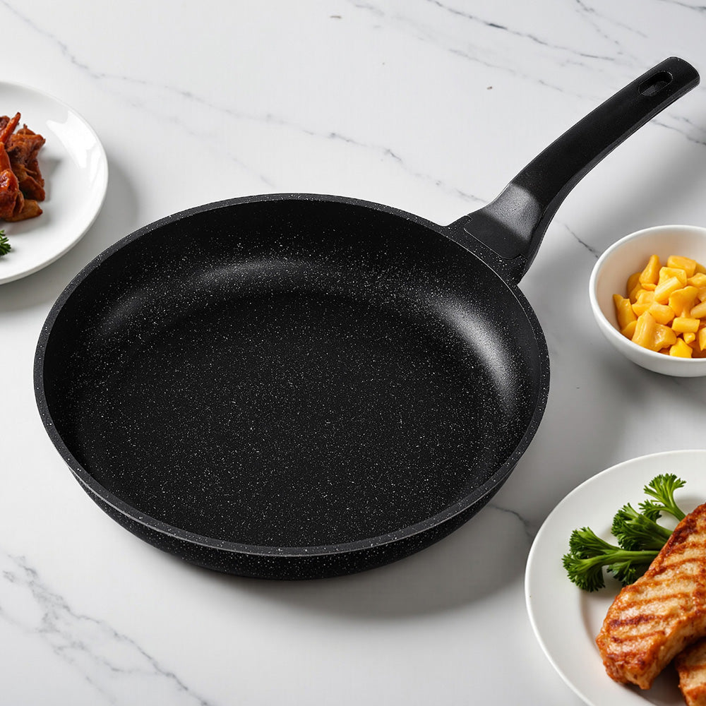 5-Star Chef Non Stick Frying Pan Cast Aluminium Steak Skillet BBQ Cookware 30cm