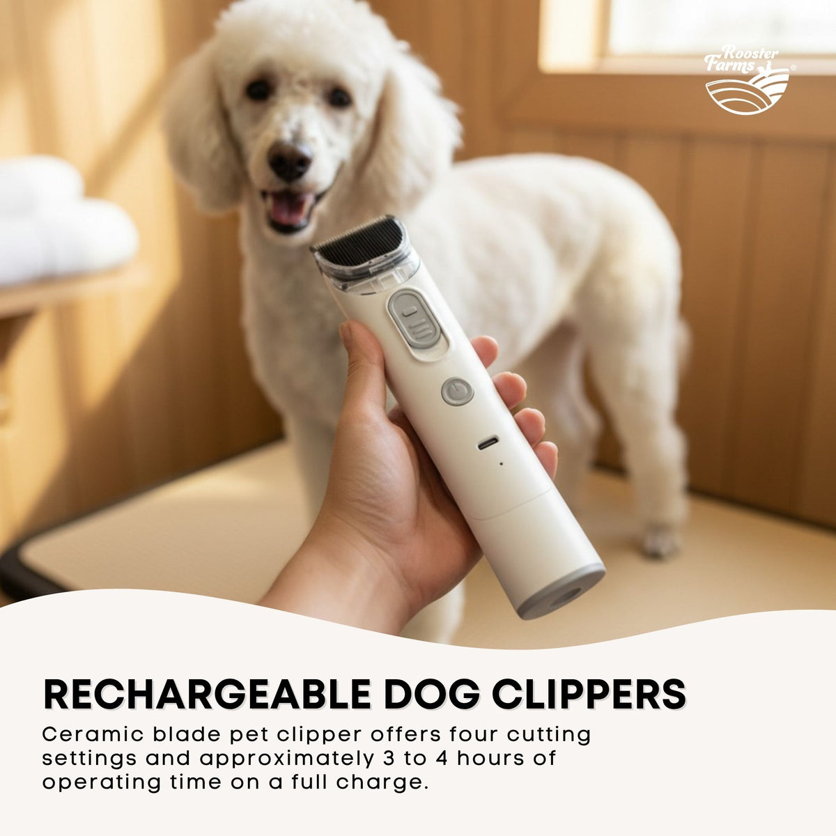Rooster Farms Dog Grooming Vacuum 7 in 1 Pet Hair Clippers Brush Kit 2.5L