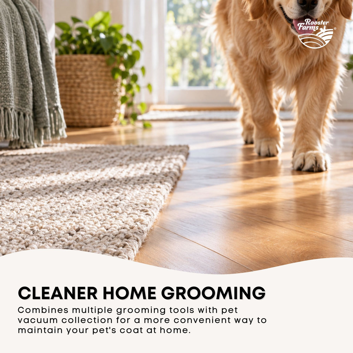 Rooster Farms Dog Grooming Vacuum 7 in 1 Pet Hair Clippers Brush Kit 2.5L
