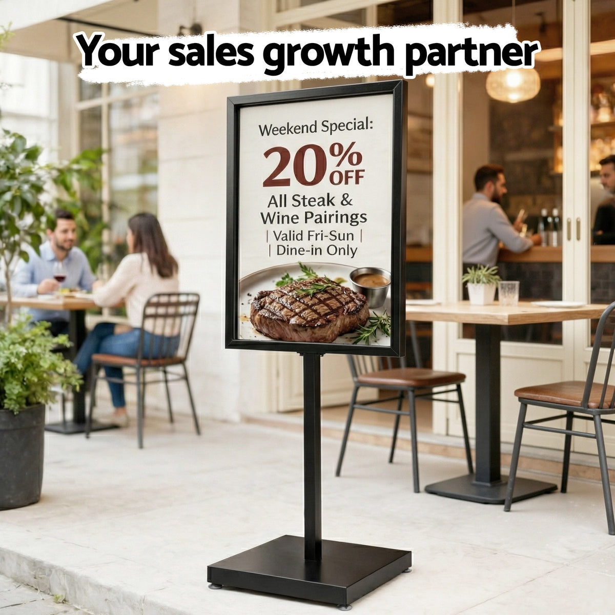 A1 Frame Pedestal Sign Holder Poster Stand Display Board Double Sided 60x90cm