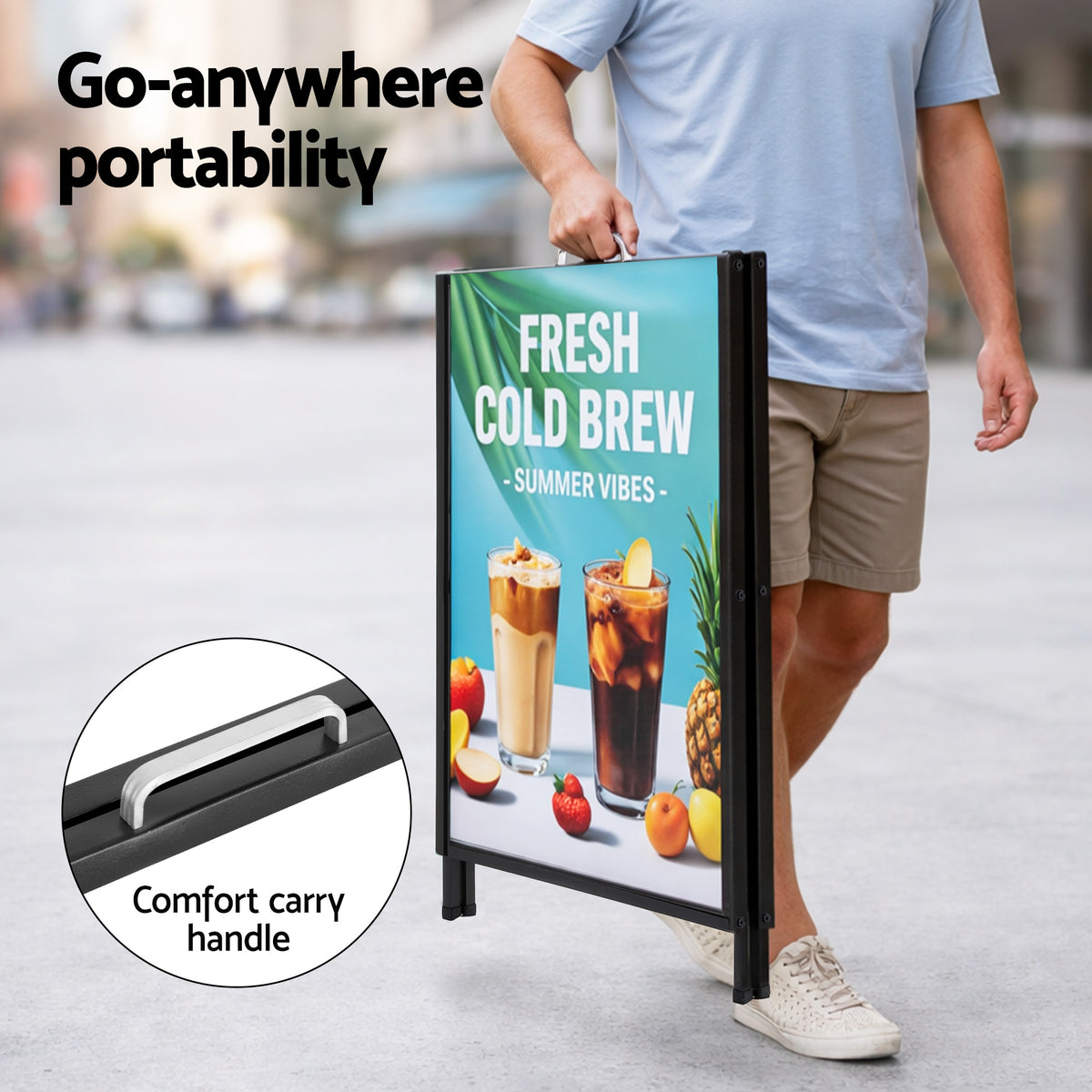 A1 Frame Sign Stand Double Sided Poster Display Board Outdoor Advertising 60x90cm