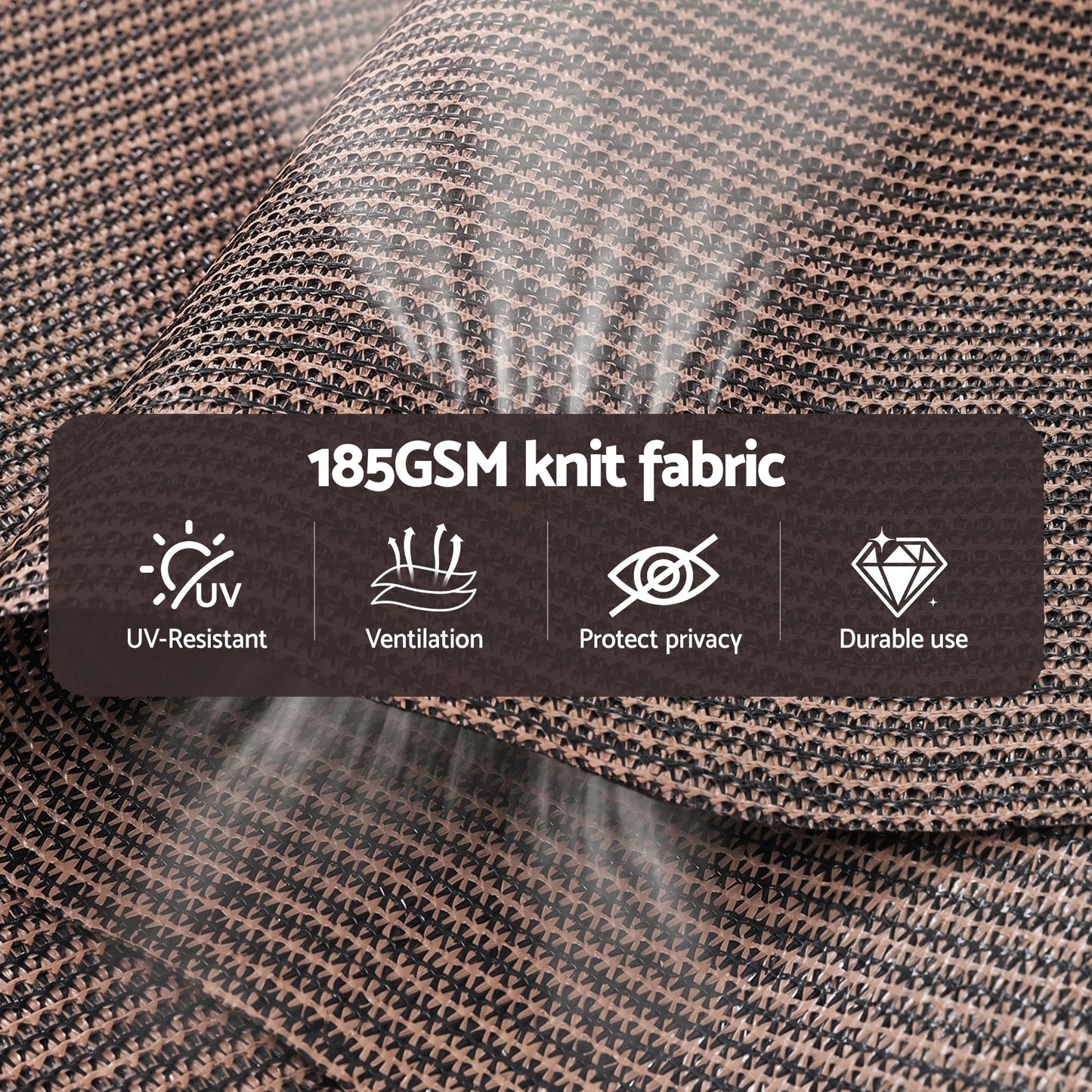 Instahut 3X2.5M Outdoor Blinds Awning Roll Down Retractable Knit Fabric Outdoor Blinds Window Shade Brown