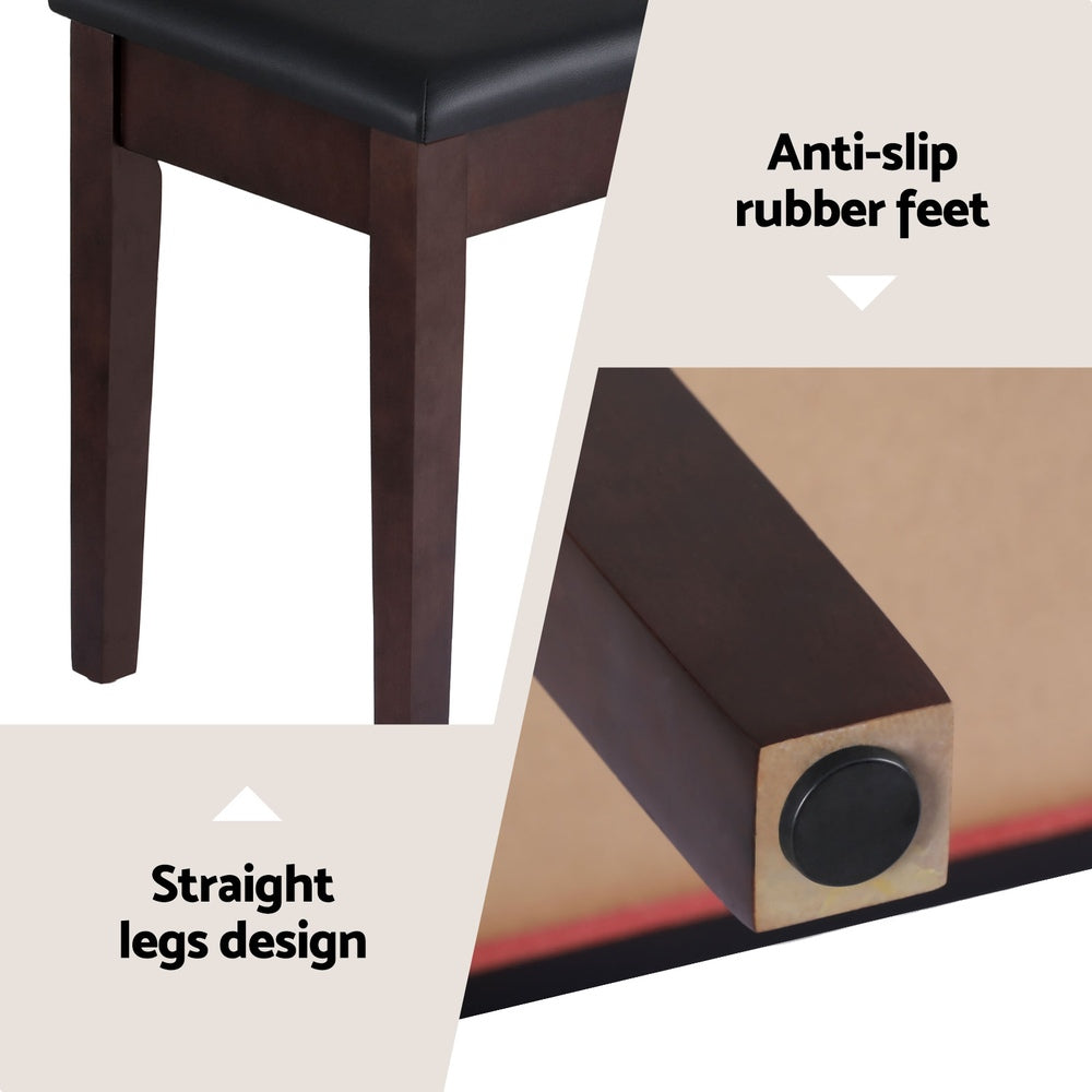 Alpha Piano Bench Stool with Storage Wooden PU Leather