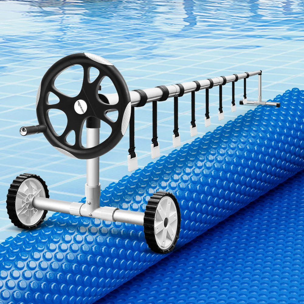 Aqua Buddy Pool Cover 600 Micron Heat Solar Blanket 9.5x5m w/ 5.55m Roller