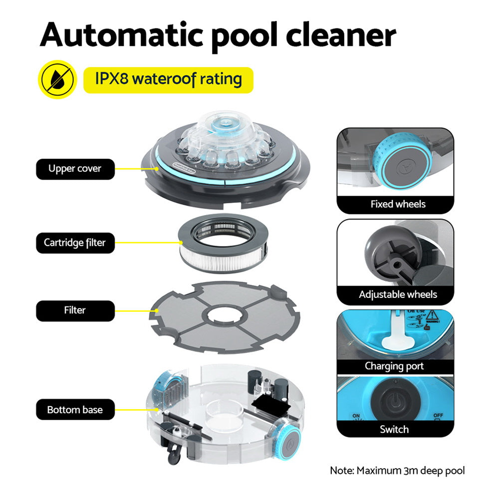 Aqua Buddy Robotic Pool Cleaner Automatic Vacuum Robot Swimming Cordless
