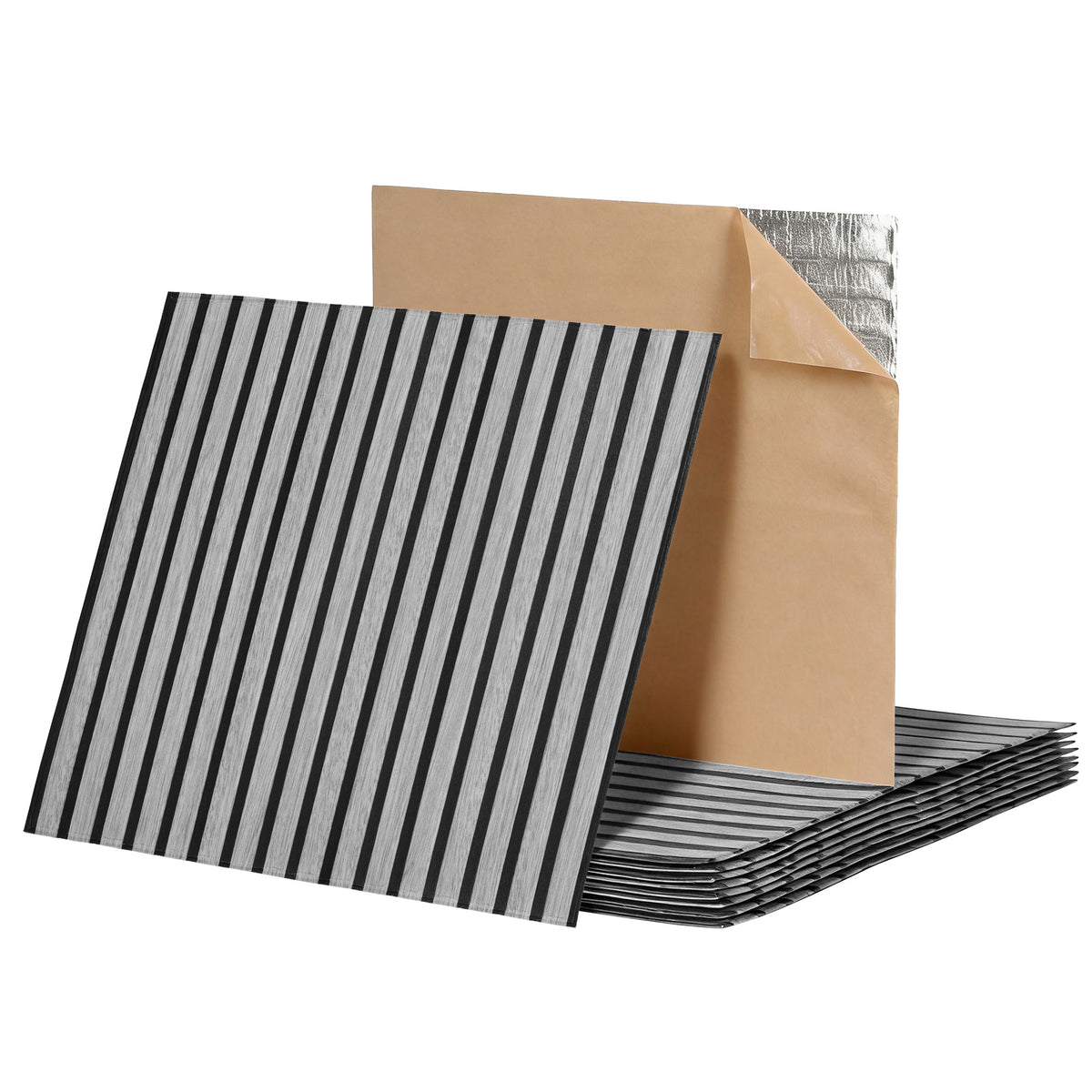 Artiss 10PCS Peel and Stick Wall Panels Tiles 68X68CM Self Adhesive for Home Office Studio Grey
