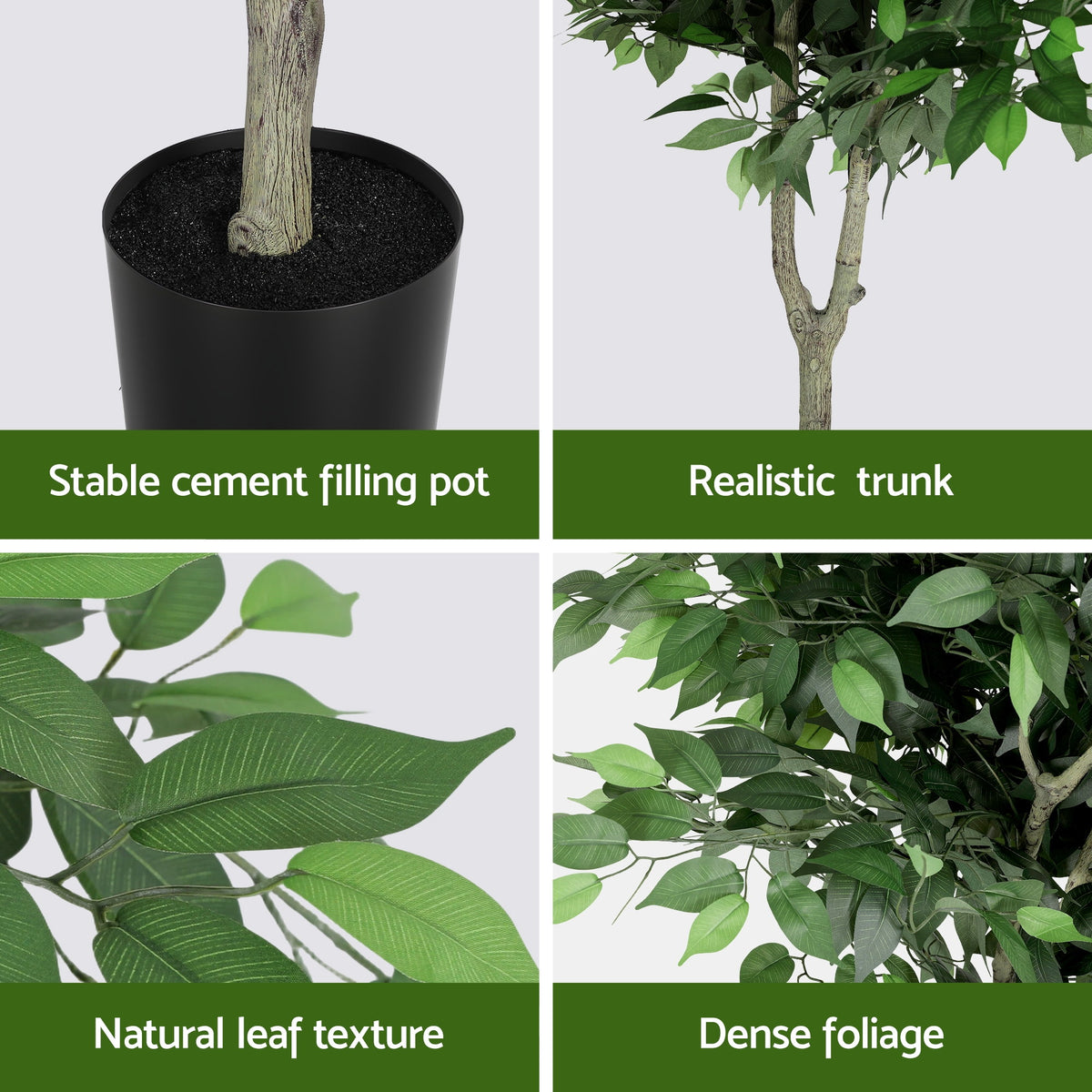Artiss 180cm Artificial Ficus Tree Faux Trees Indoor Decor Artificial Plants Lifelike Plant 1.8M