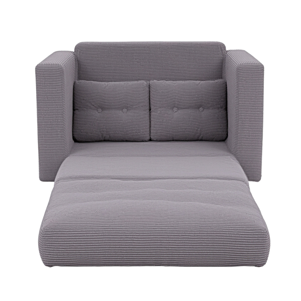 Artiss 2 Seater Corduroy Convertible Sofa Bed Pull Out Boneless Couch Grey