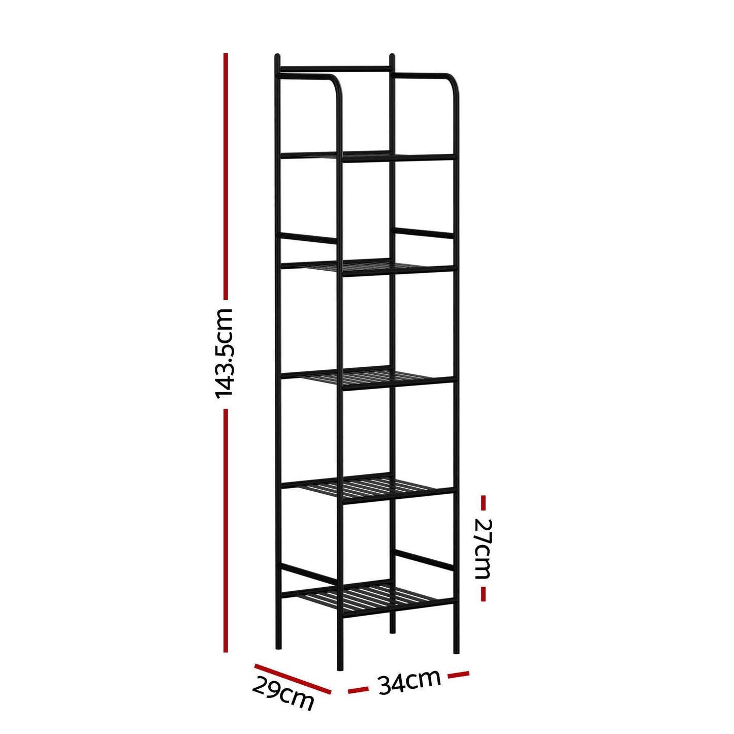 Artiss 2X Floor Standing Corner Shower Caddy 5 Tier Bathroom Organizer Black