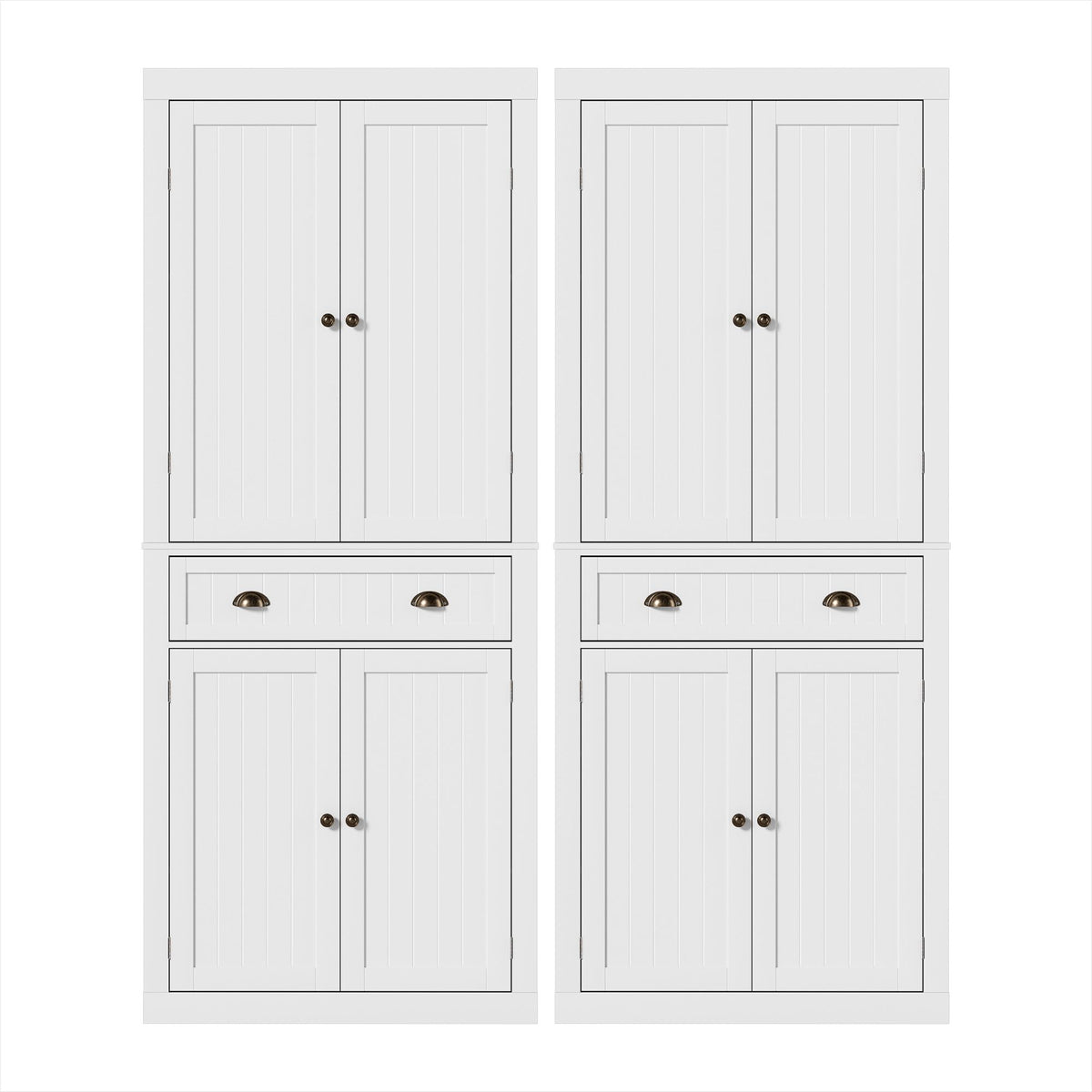 Artiss 2x Buffet Sideboard Cabinet 6-Tier Storage Pantry Cupboard Drawer White