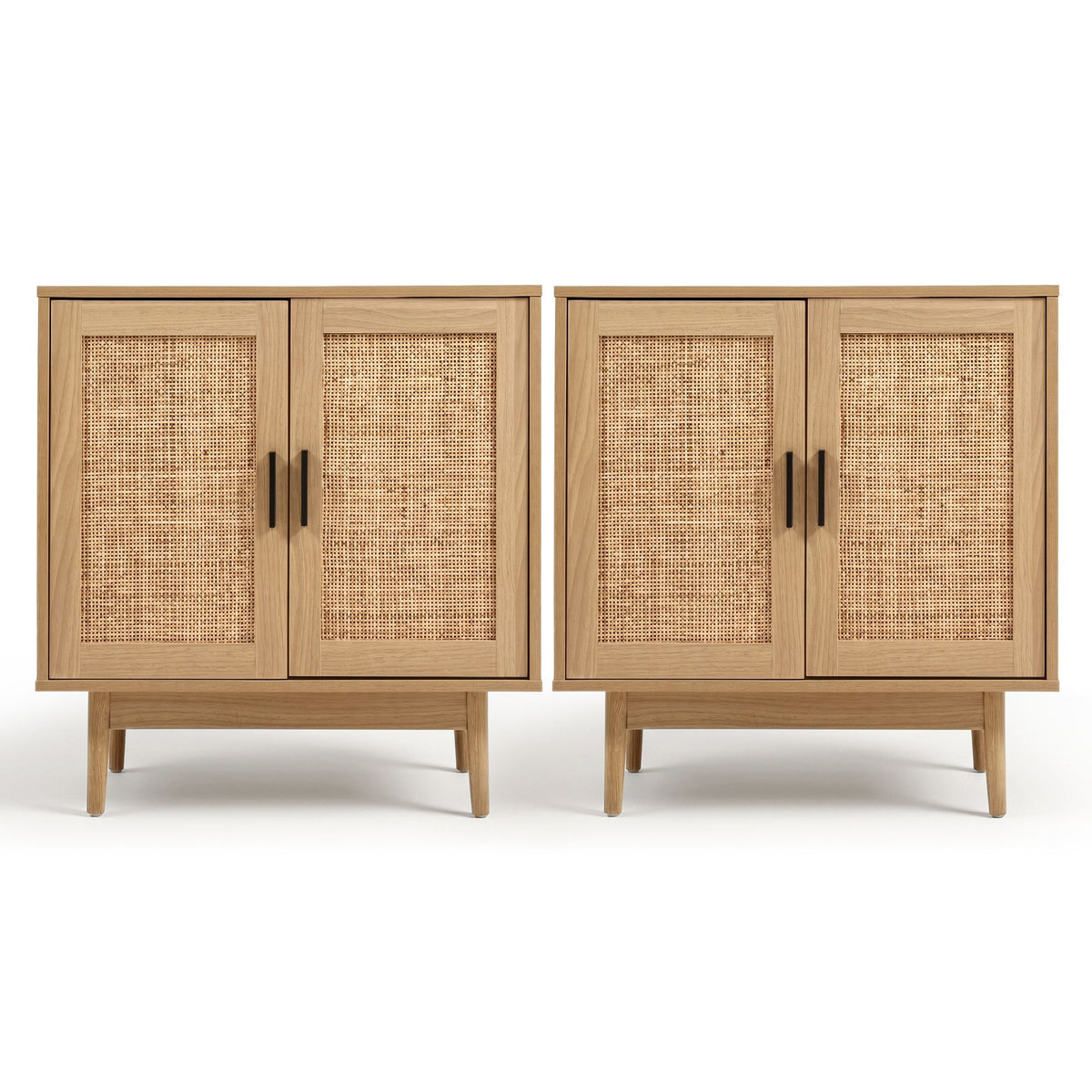 Artiss 2x Buffet Sideboard Cabinet Rattan Cupboard 2 Doors Storage Pantry BRIONY