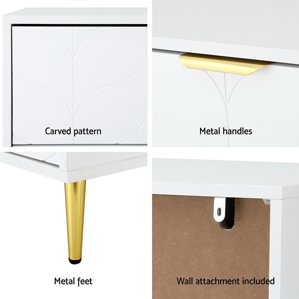 Artiss 3 Chest of Drawers Lowboy Cabinet White