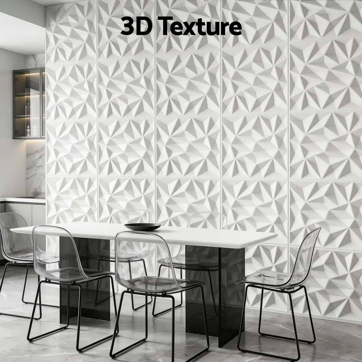 Artiss 3D Wall Panels Diamond PVC Decorative Panels 50x50cm Set of 15 Feature Wall
