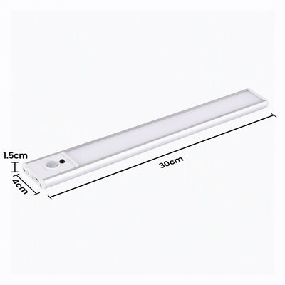 Artiss 4-Pack Motion Sensor Cabinet Lights, 30cm Dimmable LED Closet Light with 5 Colors, Type-C Rechargeable Magnetic Night Light with 5 Colors
