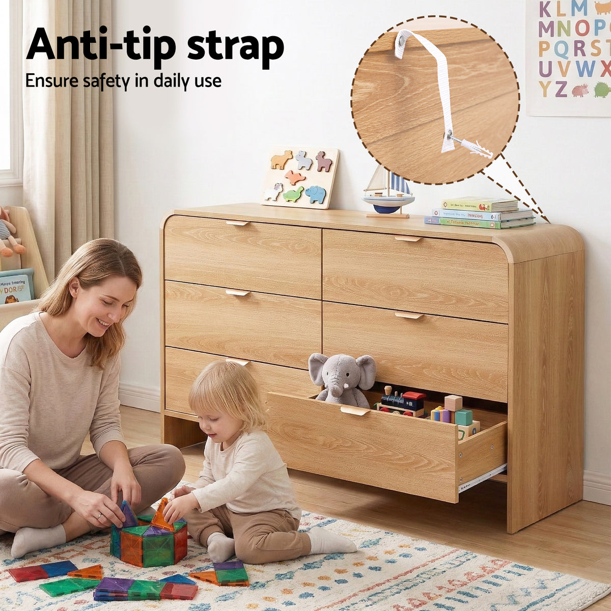 Artiss 6 Chest of Drawers Dresser Cabinet Pine