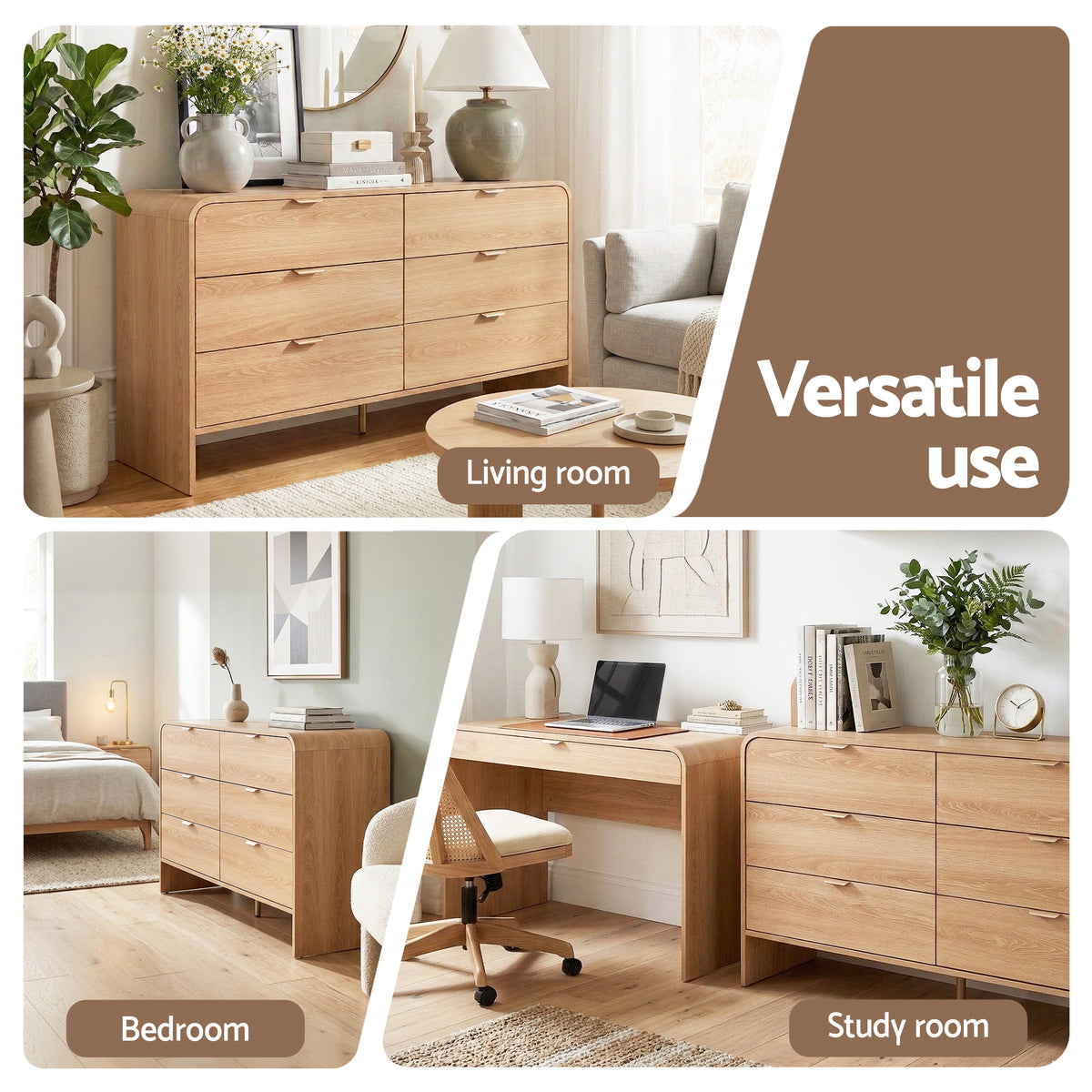 Artiss 6 Chest of Drawers Dresser Cabinet Pine