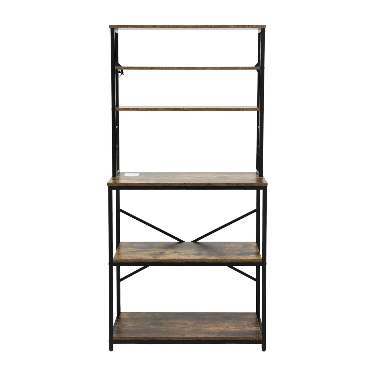 Artiss 6-Tier Kitchen Rack with 6 Hooks Microwave Storage Shelf 80cm x 167cm