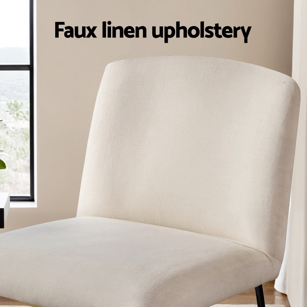 Artiss Accent Chair Armchair Cross Leg Beige