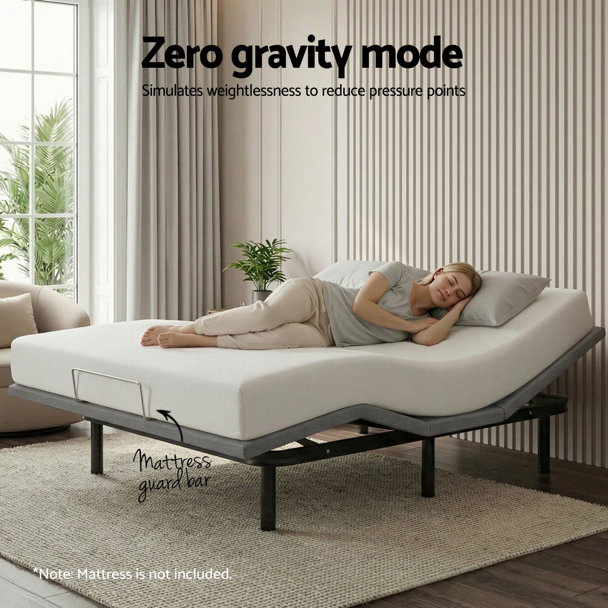 Artiss Adjustable Bed Frame King Size Electric Bed Base Wireless Remote Control Zero Gravity Power Bed Foundation