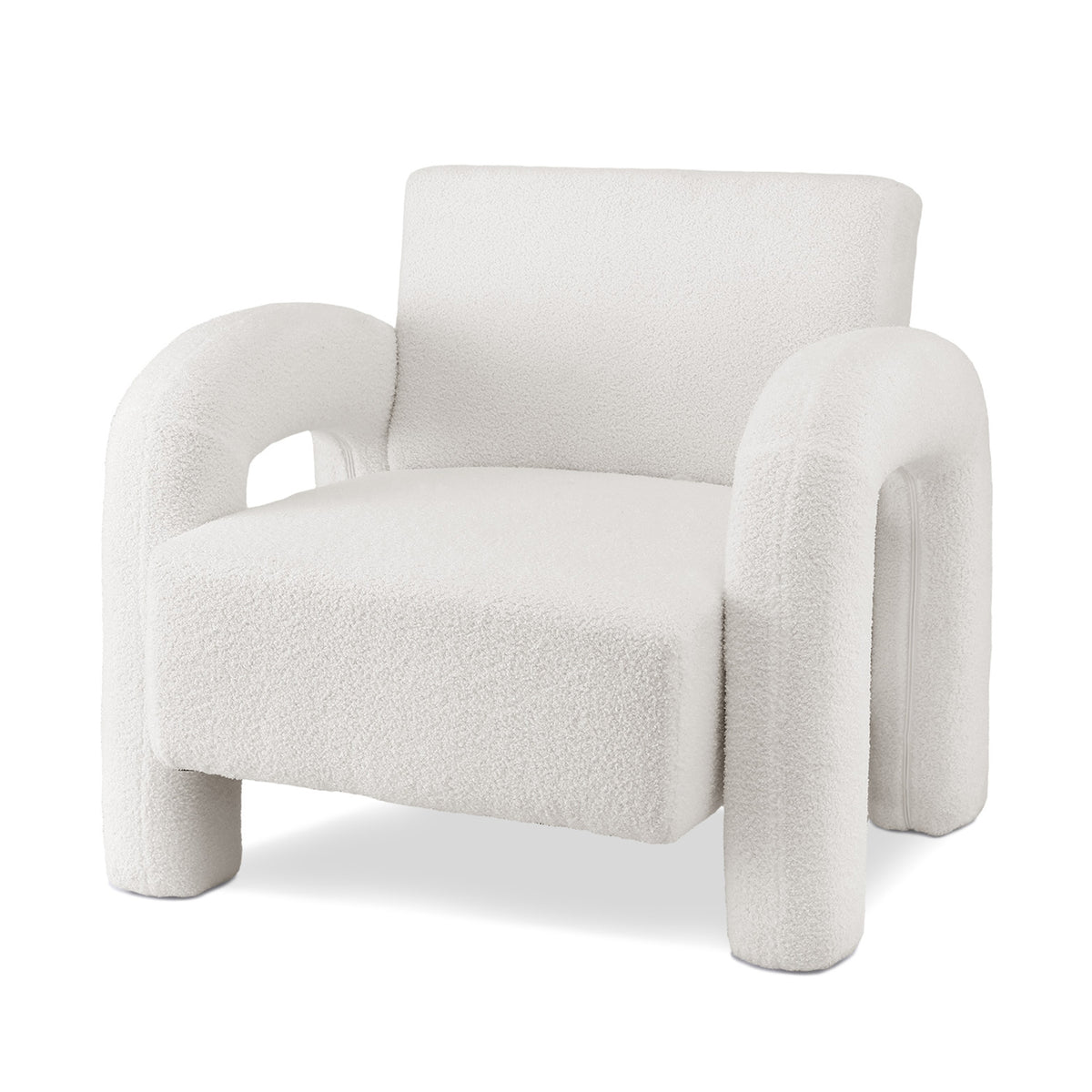 Artiss Armchair Accent Chair Lounge Sofa Couch Curved Seat Boucle White