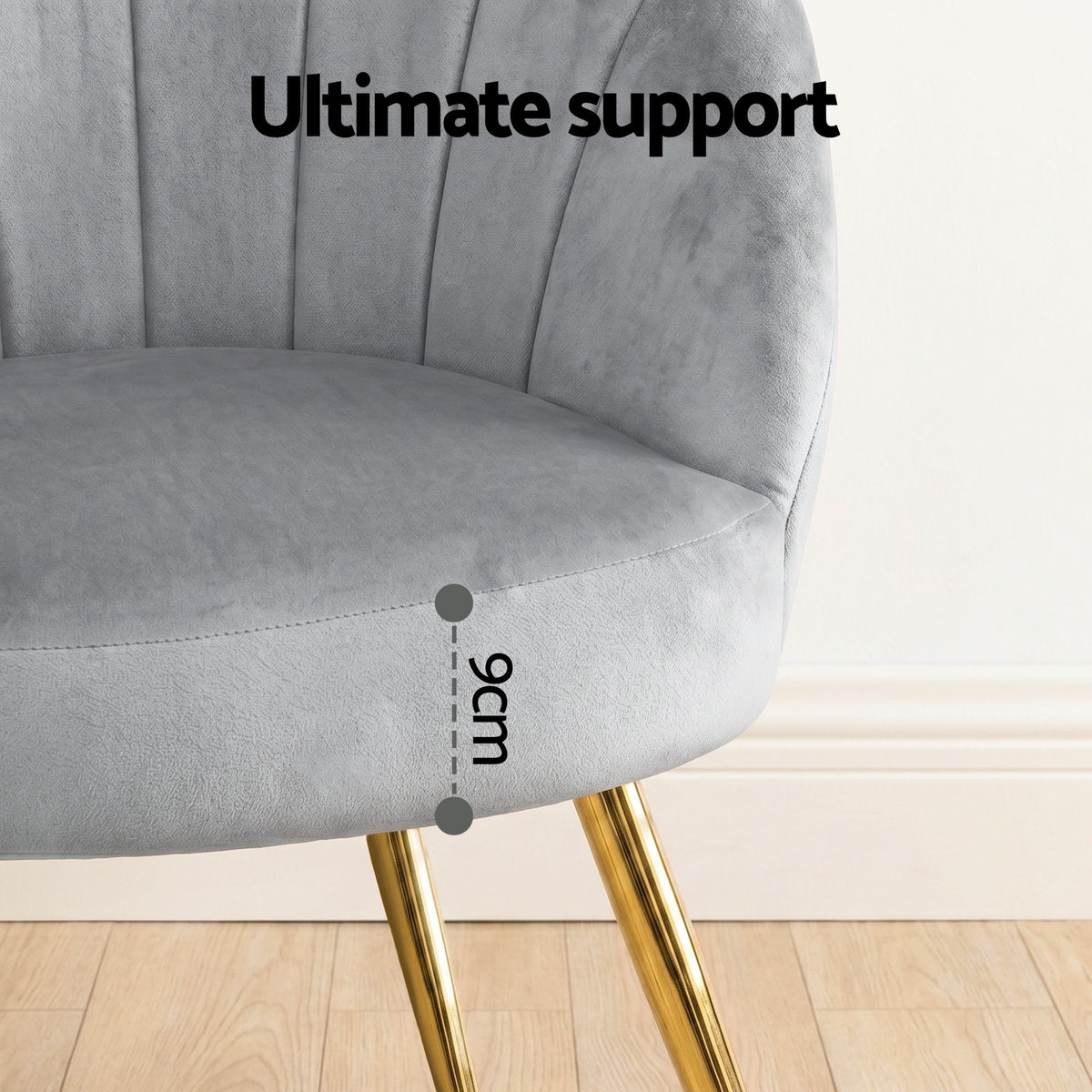 Artiss Armchair Velvet Grey Eloise