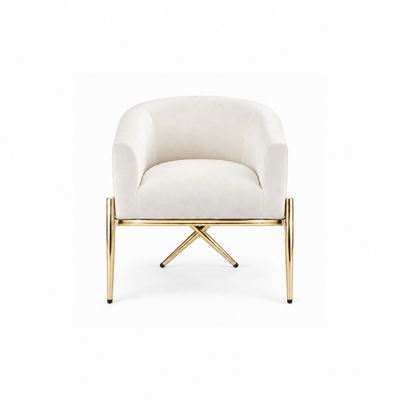 Artiss Armchair Velvet Lounge Accent Chair Nursing Sofa White, Single Sofa Armchair for Living Room, Bedroom, Office and Vanity.