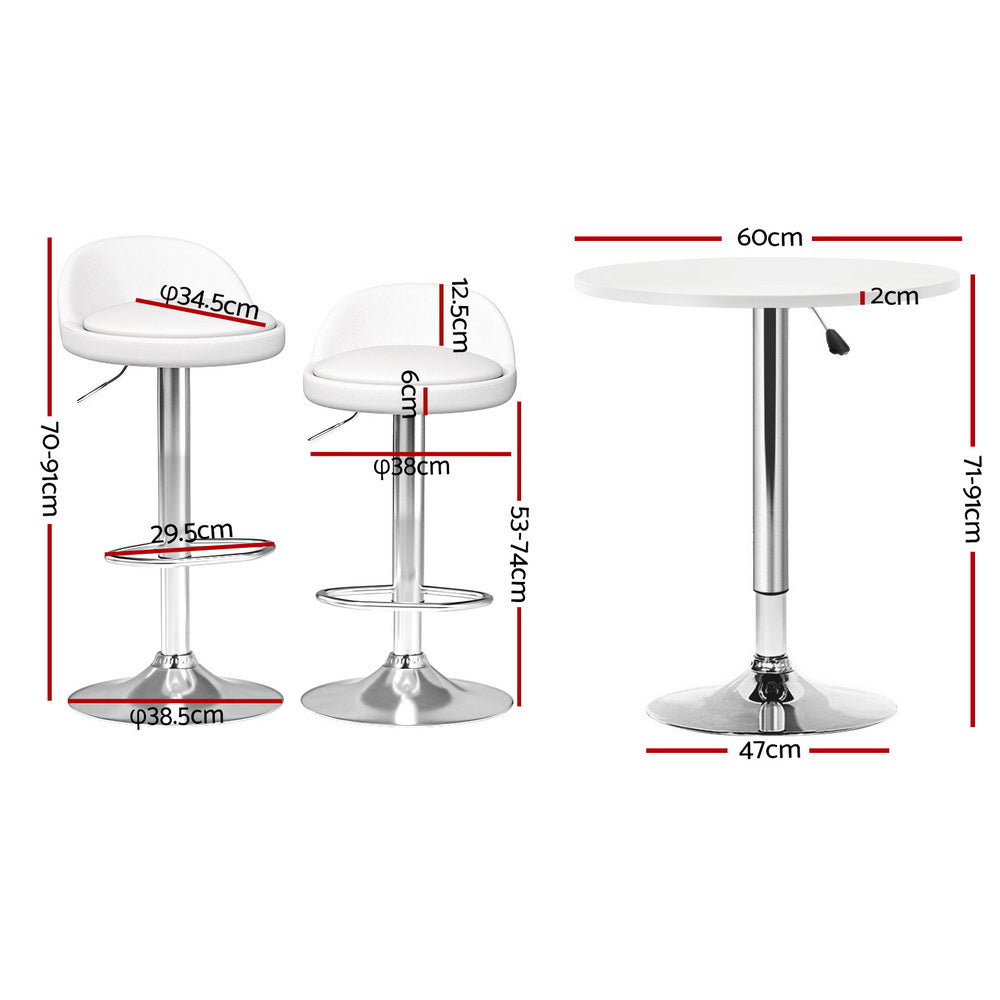 Artiss Bar Table and Stools Set Dining Desk Kitchen Chairs Cafe Pub