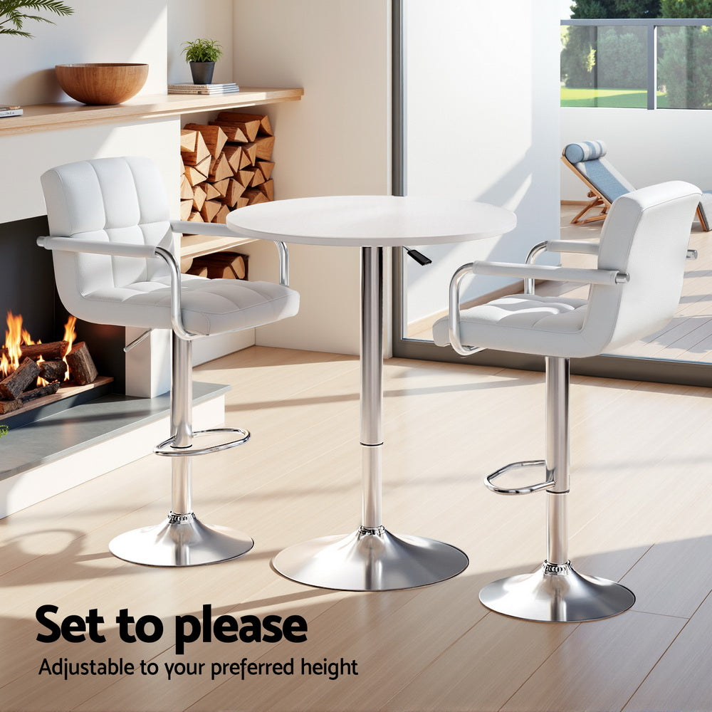 Artiss Bar Table and Stools Set Dining Desk Kitchen Chairs Cafe Pub