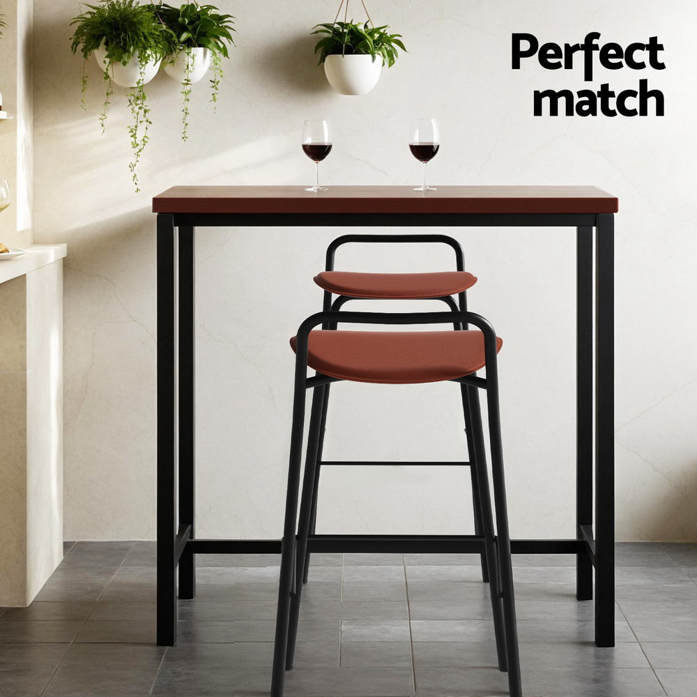 Artiss Bar Table and Stools Set Dining Desk Kitchen Chairs Cafe Pub