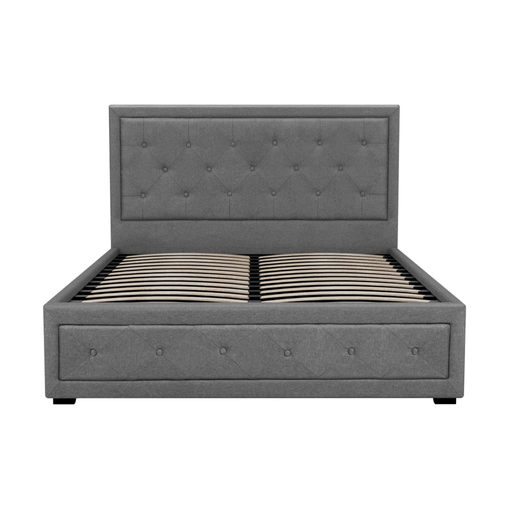 Artiss Bed Frame Double Size Gas Lift Grey TIYO