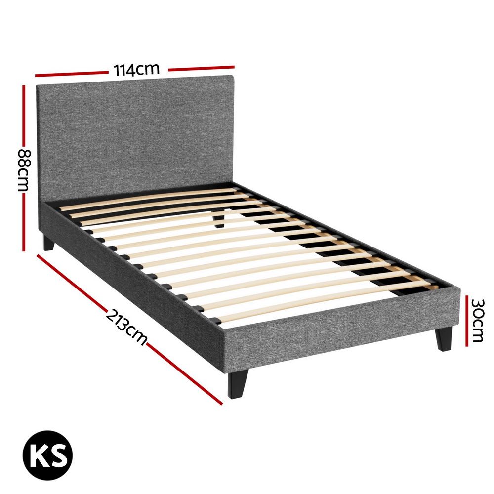 Artiss Bed Frame King Single Size Grey NEO