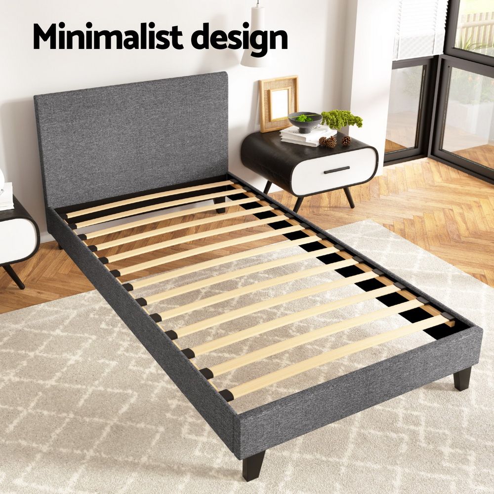 Artiss Bed Frame King Single Size Grey NEO