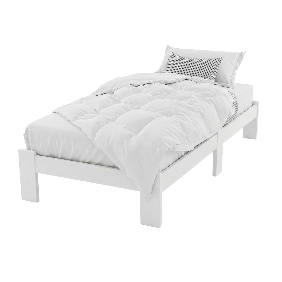 Artiss Bed Frame King Single Size Wooden White JADE
