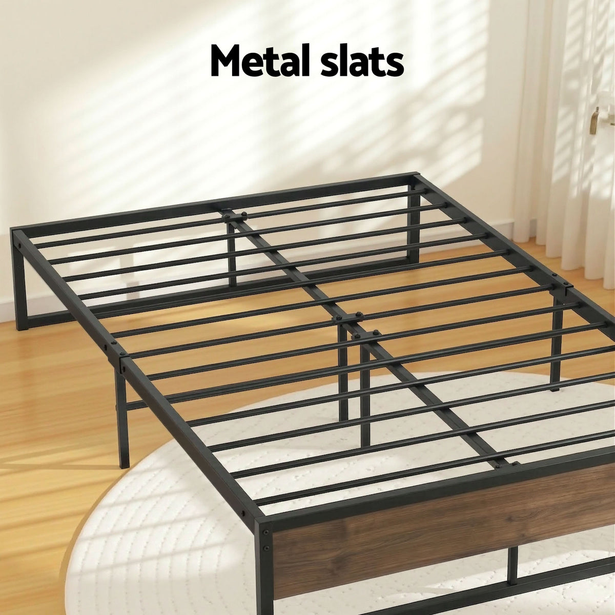 Artiss Bed Frame Metal Frame Double Size Bed Base 2 Drawers OSLO