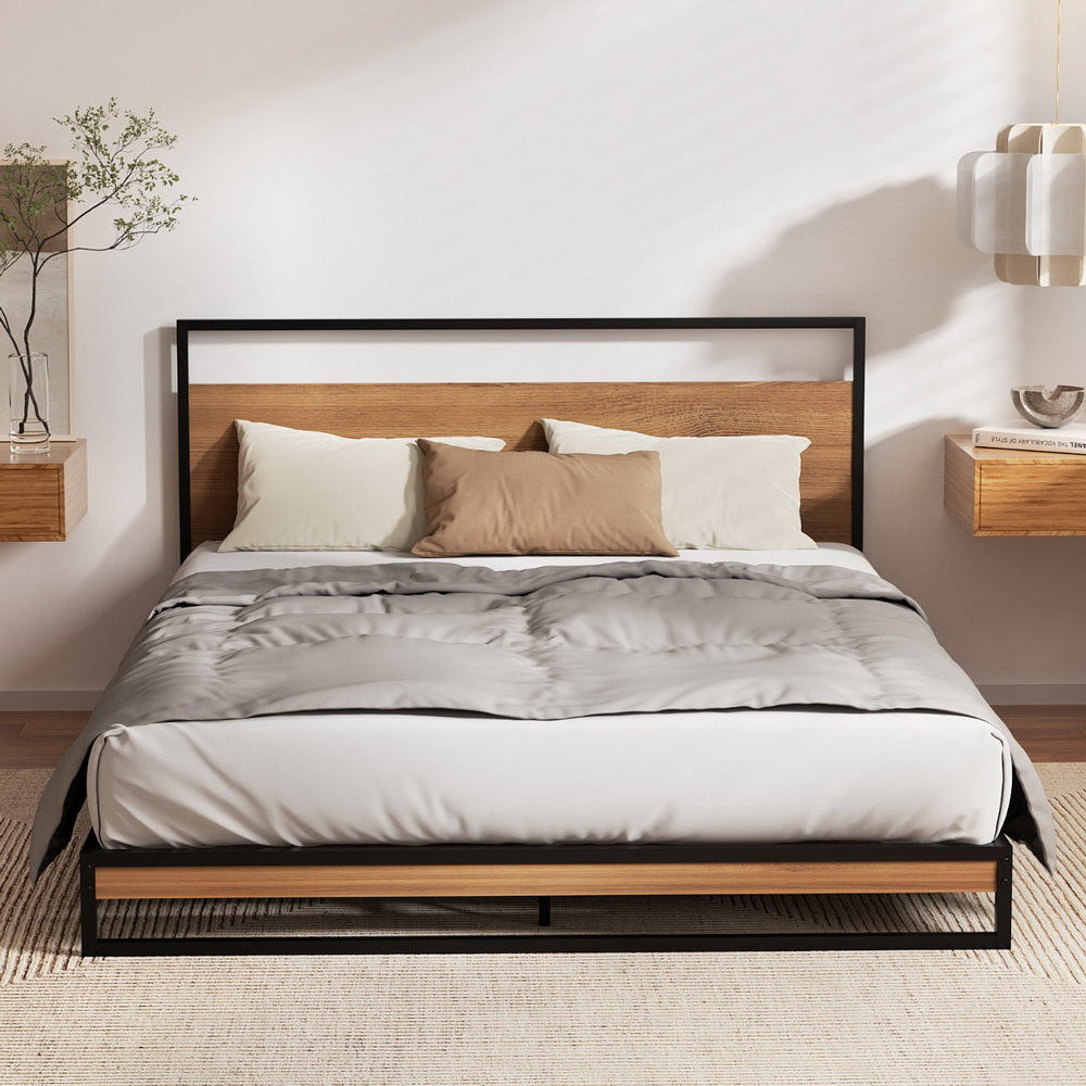Artiss Bed Frame Queen Size Metal Frame DANE with Mattress