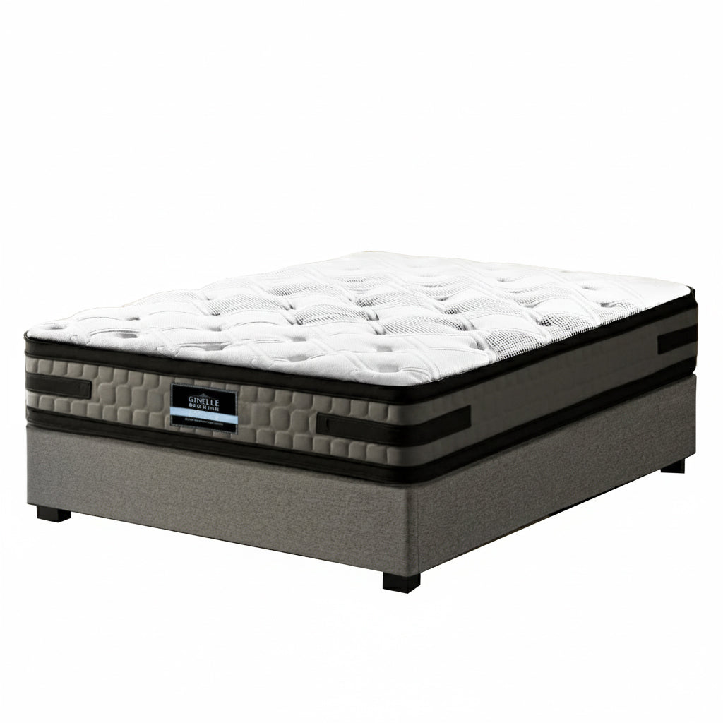 Artiss Bed Frame with 36cm Giselle Mattress Set King Single Gas Lift Base Grey