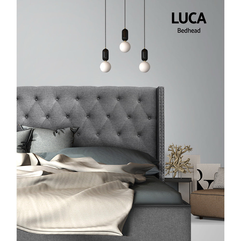 Artiss Bed Head Headboard Queen Size Fabric - LUCA Grey