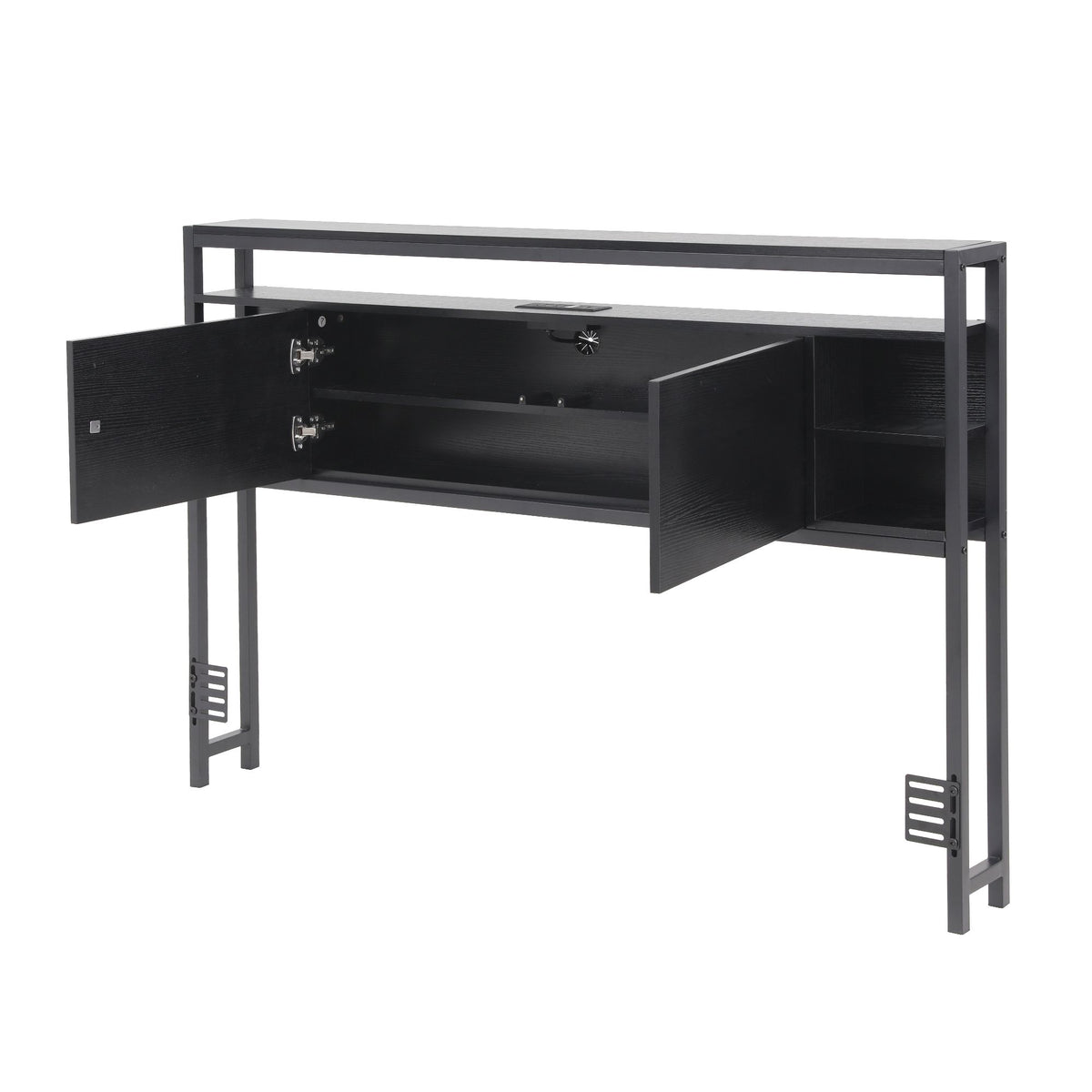 Artiss Bed Headboard Queen Storage Bedhead Charging Station Black
