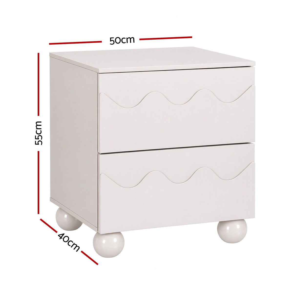 Artiss Bedside Table Nightstand 2 Drawers Storage Side Cabinet Beige