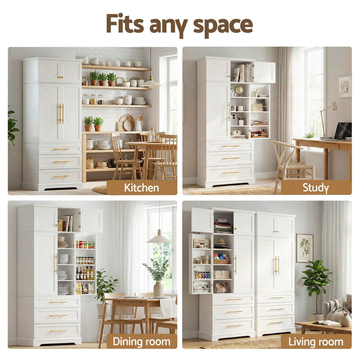 Artiss Buffet Sideboard Cabinet Pantry Kitchen Storage Cupboard Drawers Doors