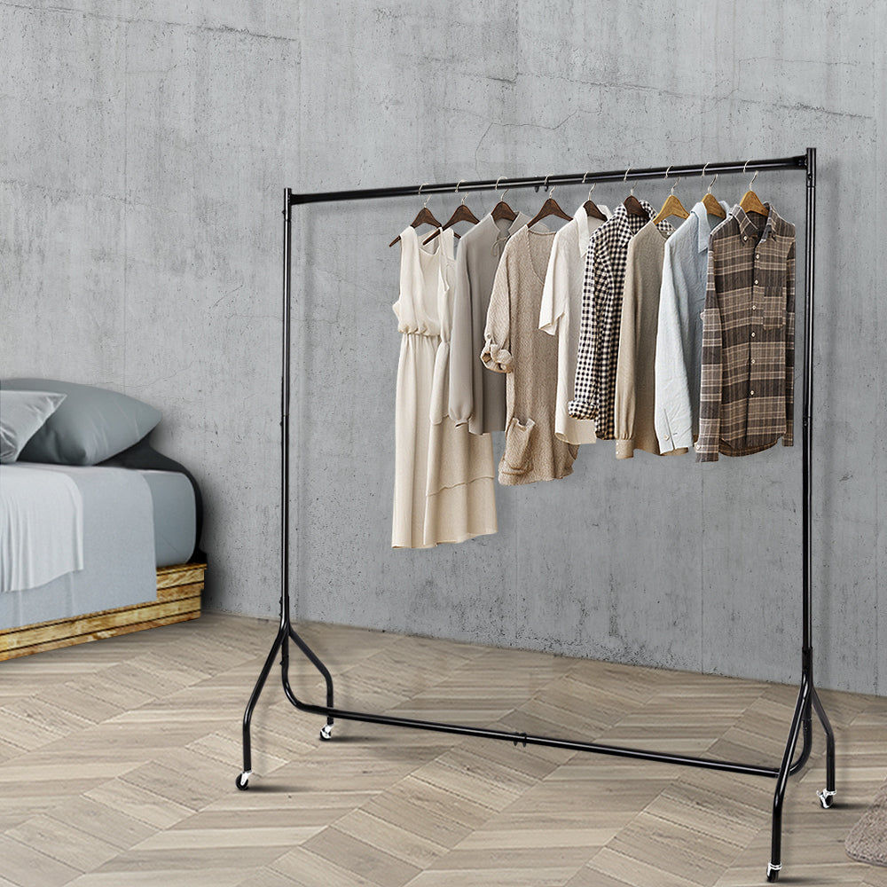 Artiss Clothes Rack Airer Coat Stand 6FT Rail Wheels