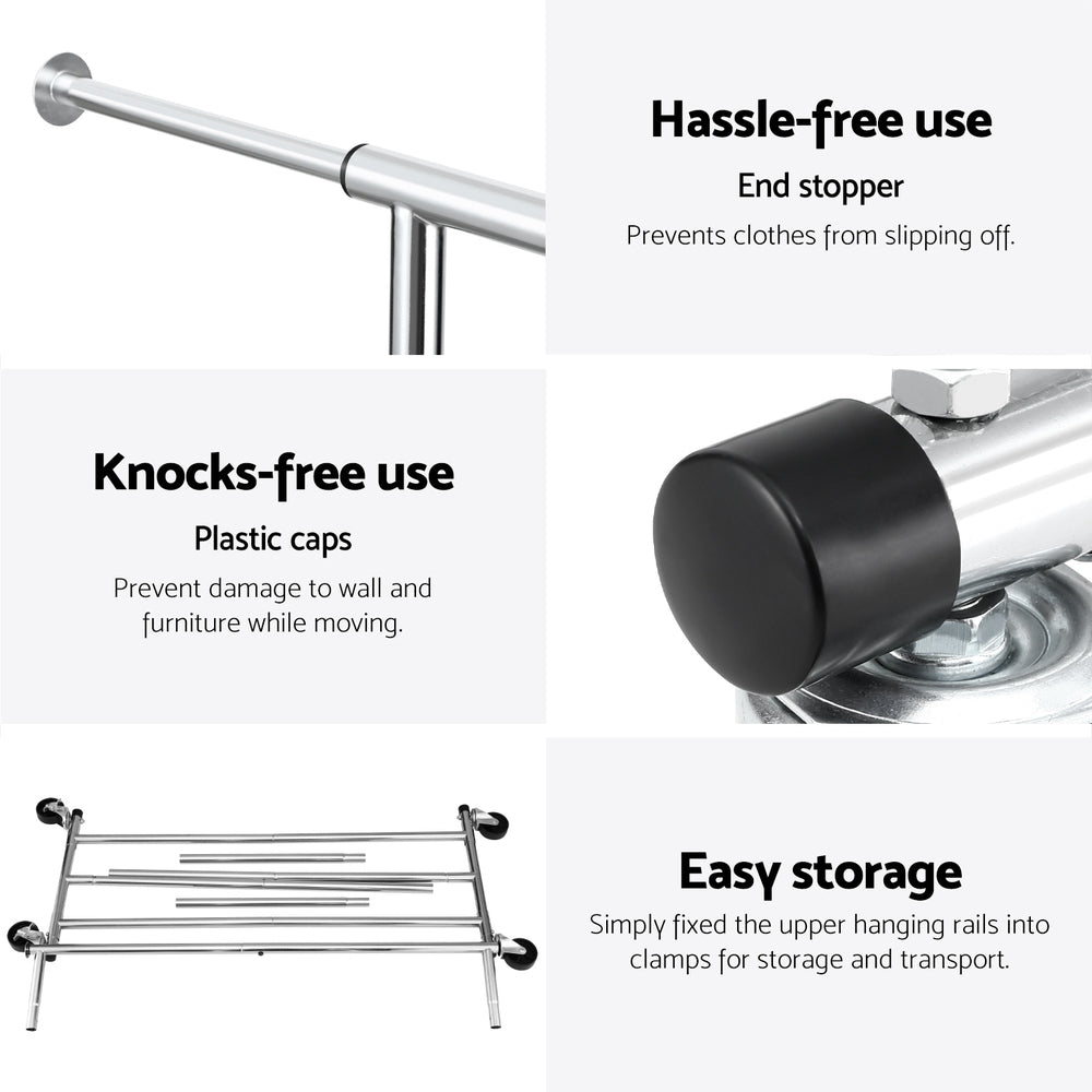 Artiss Clothes Rack Airer Rail Coat Stand Adjustable Hanger