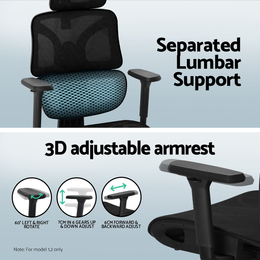 Artiss Computer Desk L-Shape Study Desks Ergonomic Office Chair Mesh Chairs