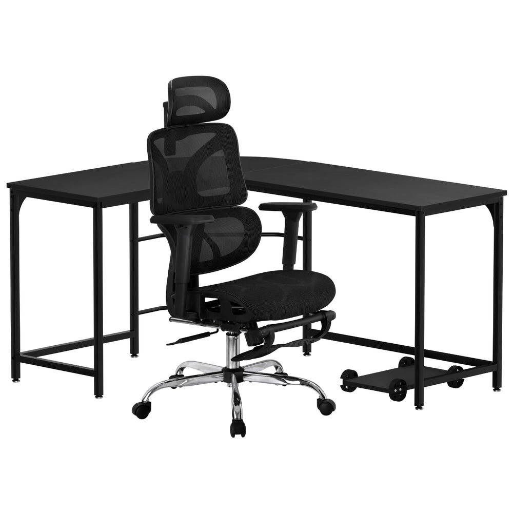 Artiss Computer Desk L-Shape Study Desks Ergonomic Office Chair Mesh Chairs