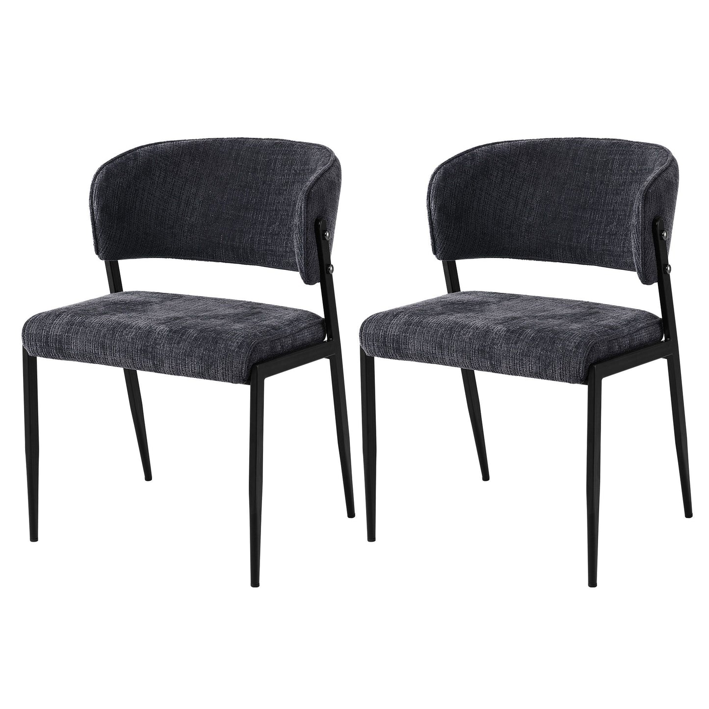 Artiss Dining Chairs Set of 2 Linen Fabric Soft Upholstered Chairs Charcoal