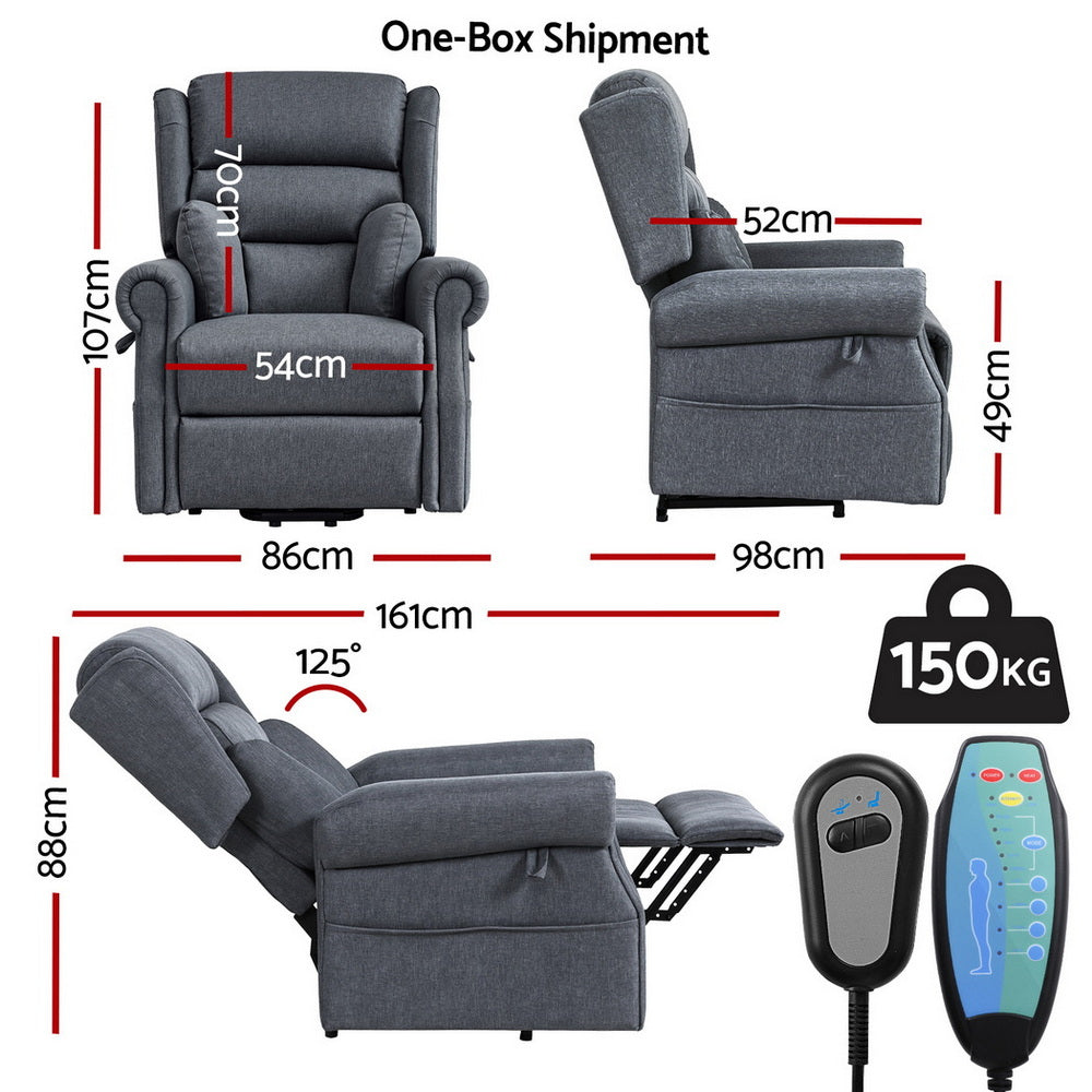 Artiss Electric Recliner Chair Power Lift Massage Heated Recliner Sofa