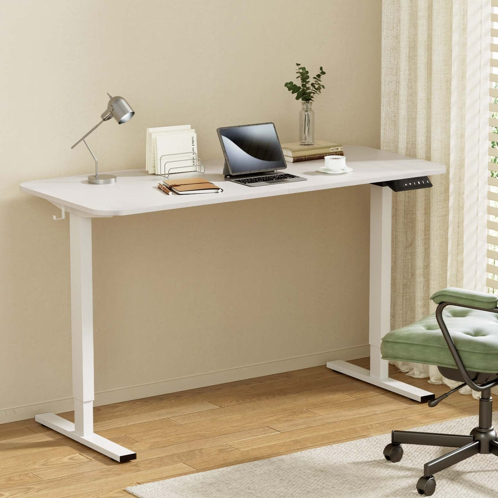 Artiss Electric Standing Desk 140cm Adjustable Height Motorised Home Office Desk White